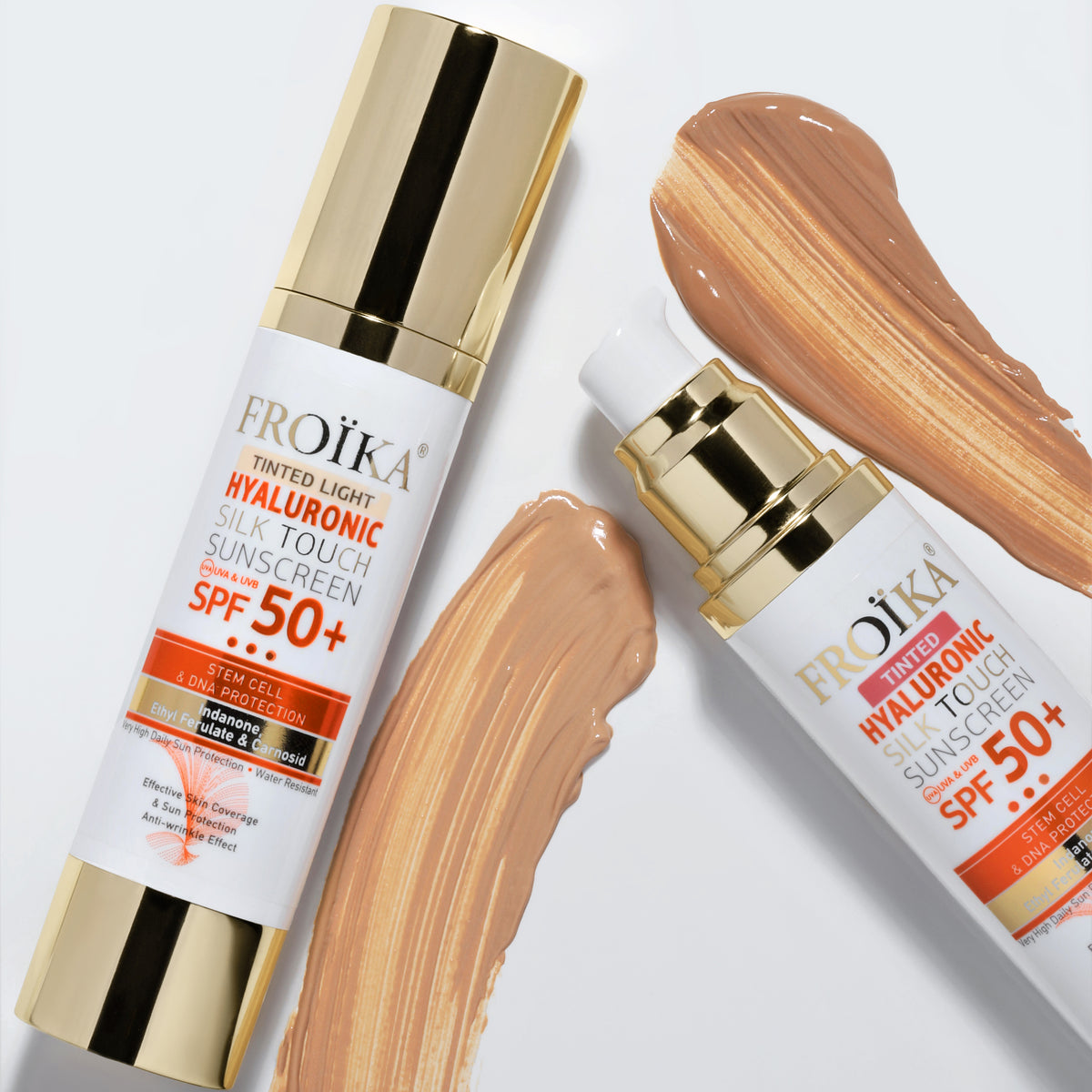 FROIKA Hyaluronic Silk Touch SPF 50+ Tinted tonuotas apsauginis veido kremas 50 ml