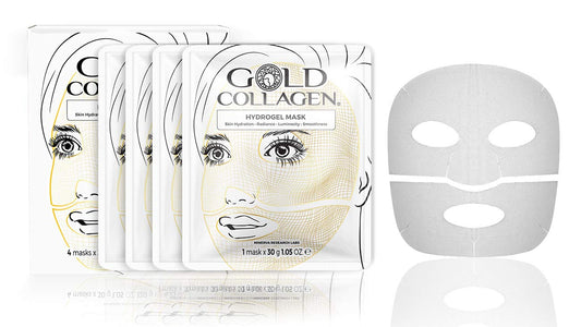 GOLD COLLAGEN drėkinamosios hidrogelio veido kaukės 4 vnt.