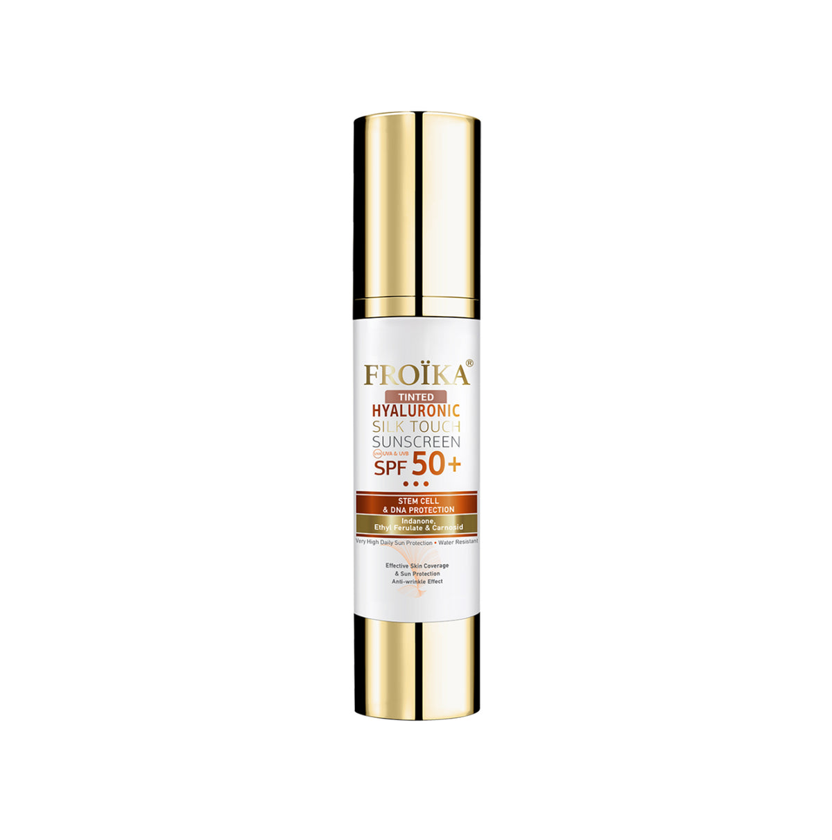 FROIKA Hyaluronic Silk Touch SPF 50+ Tinted tonuotas apsauginis veido kremas 50 ml